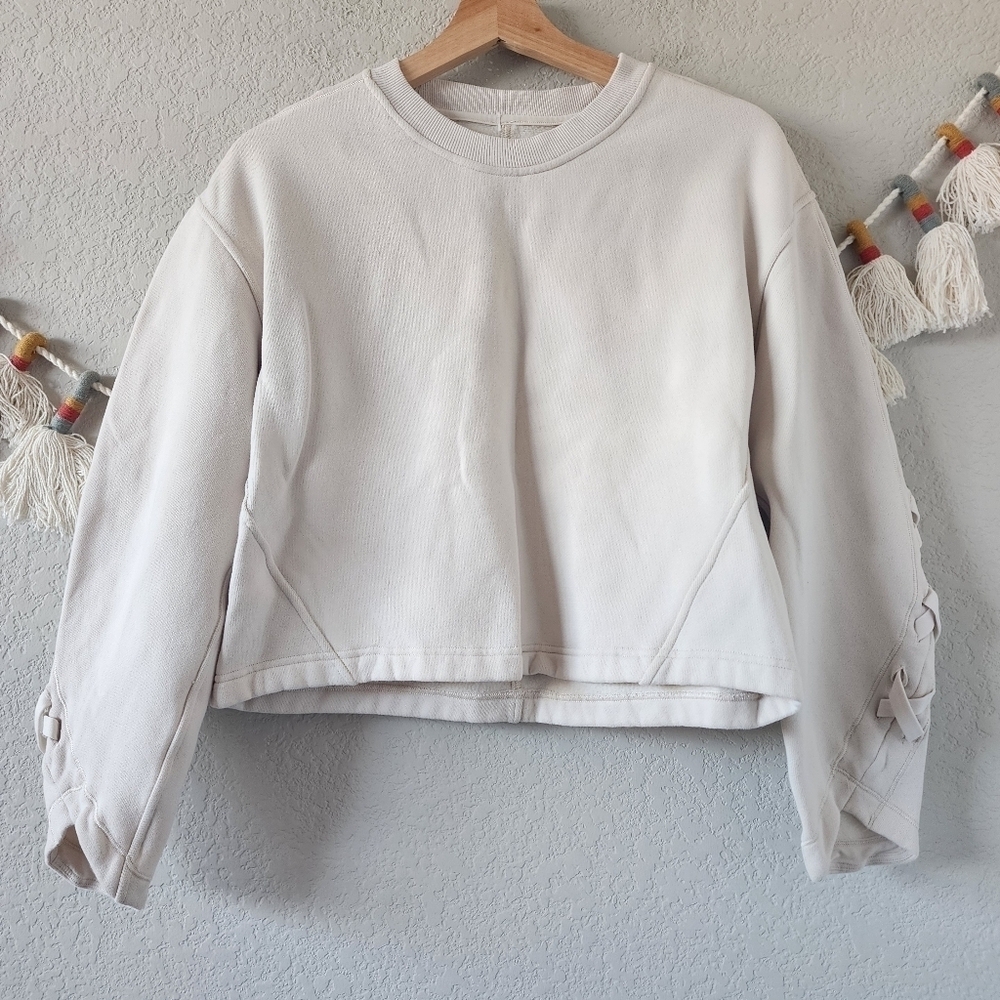 lululemon athletica Off-White Cropped Crew Sweatshirt